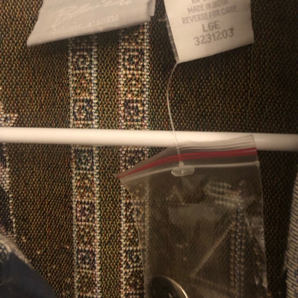 Blair Nautical Print Jacket - Blue and Green lighthous costal button up vintage - Picture 4 of 7